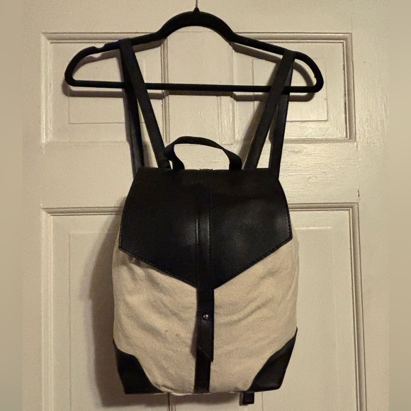 Handbags - Vegan leather and canvas backpack